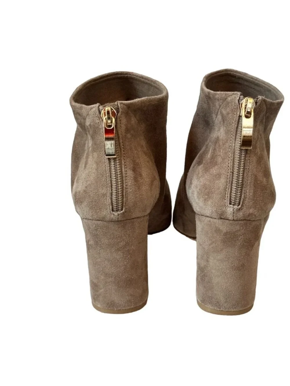 VAN ELi Women's Shoes Peep Toe Ankle Boots Beige Suede Size 8.5